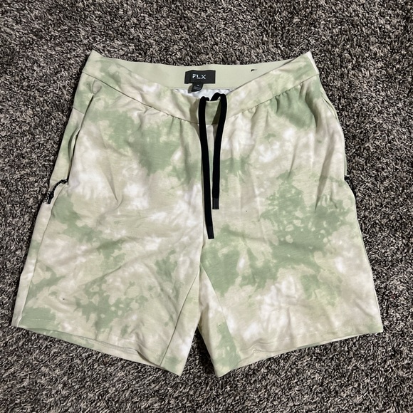 FLX Men's Athletic Shorts - Green Tie-Dye - Picture 1 of 2
